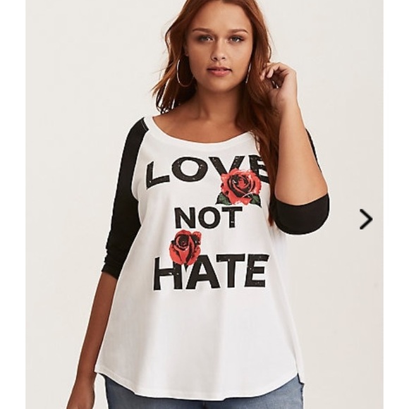 torrid Tops - 🎉 Host Pick🎉 Torrid love Not Hate Graphic Raglan